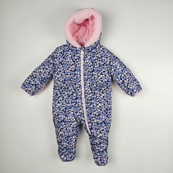 Kensie Girl Floral Fleece-Lined Snowsuit NWT, size 3-6 Months